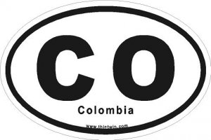 Colombia Oval Car Sticker
