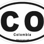 Colombia Oval Car Sticker