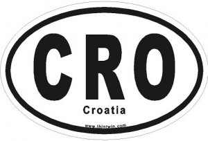 Croatia Oval Car Sticker
