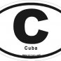 Cuba Oval Car Sticker