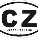 Czech Republic Oval Car Sticker