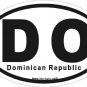 Domincan Republic Oval Car Sticker