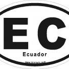 Ecuador Oval Car Sticker