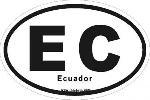 Ecuador Oval Car Sticker