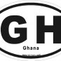 Ghana Oval Car Sticker