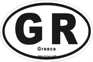 Greece Oval Car Sticker