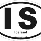 Iceland Oval Car Sticker