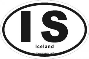 Iceland Oval Car Sticker