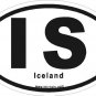 Iceland Oval Car Sticker