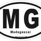 Madagascar Oval Car Sticker