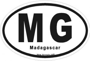 Madagascar Oval Car Sticker