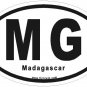 Madagascar Oval Car Sticker
