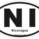 Nicaragua Oval Car Sticker