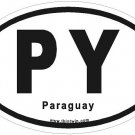 Paraguay Oval Car Sticker