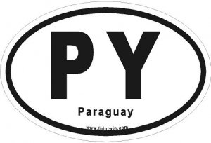 Paraguay Oval Car Sticker