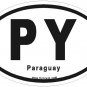 Paraguay Oval Car Sticker
