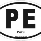 Peru Oval Car Sticker
