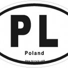 Poland Oval Car Sticker
