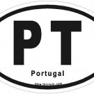 Portugal Oval Car Sticker