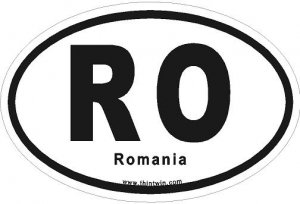 Romania Oval Car Sticker
