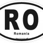Romania Oval Car Sticker