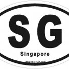 Singapore Oval Car Sticker