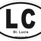 St. Lucia Oval Car Sticker