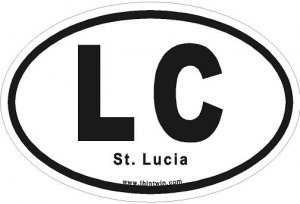 St. Lucia Oval Car Sticker