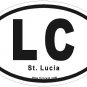 St. Lucia Oval Car Sticker
