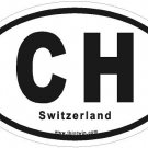 Switzerland Oval Car Sticker
