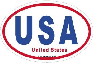 United States RWB Oval Car Sticker