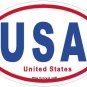 United States RWB Oval Car Sticker