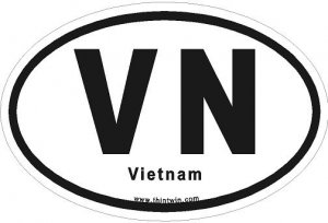 Vietnam Oval Car Sticker
