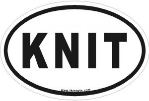 Knit Oval Car Sticker