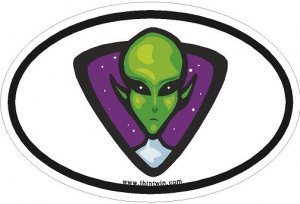 Alien Oval Car Sticker