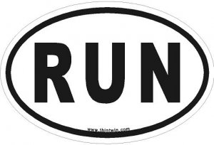 Run Oval Car Sticker