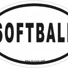 Softball Oval Car Sticker