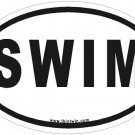 Swim Oval Car Sticker