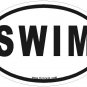Swim Oval Car Sticker