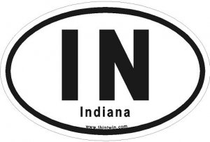 Indiana Oval Car Sticker