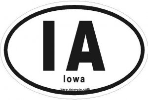 Iowa Oval Car Sticker