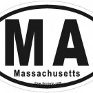Massachusetts Oval Car Sticker