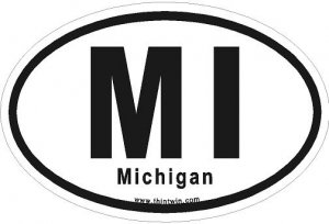 Michigan Oval Car Sticker