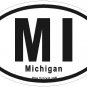 Michigan Oval Car Sticker