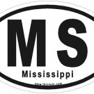 Mississippi Oval Car Sticker