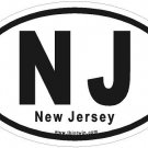 New Jersey Oval Car Sticker