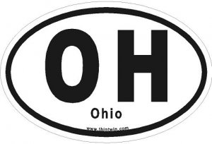 Ohio Oval Car Sticker