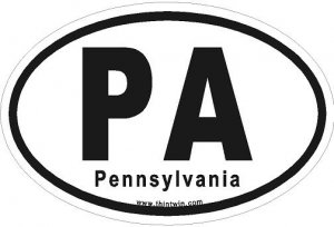 Pennsylvania Oval Car Sticker