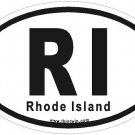 Rhode Island Oval Car Sticker
