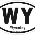 Wyoming Oval Car Sticker